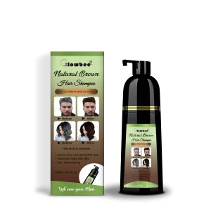 Natural Brown Grey Hair Coverage Shampoo Hair Dye/500ml