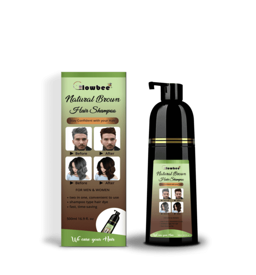 Natural Brown Grey Hair Coverage Shampoo Hair Dye/500ml