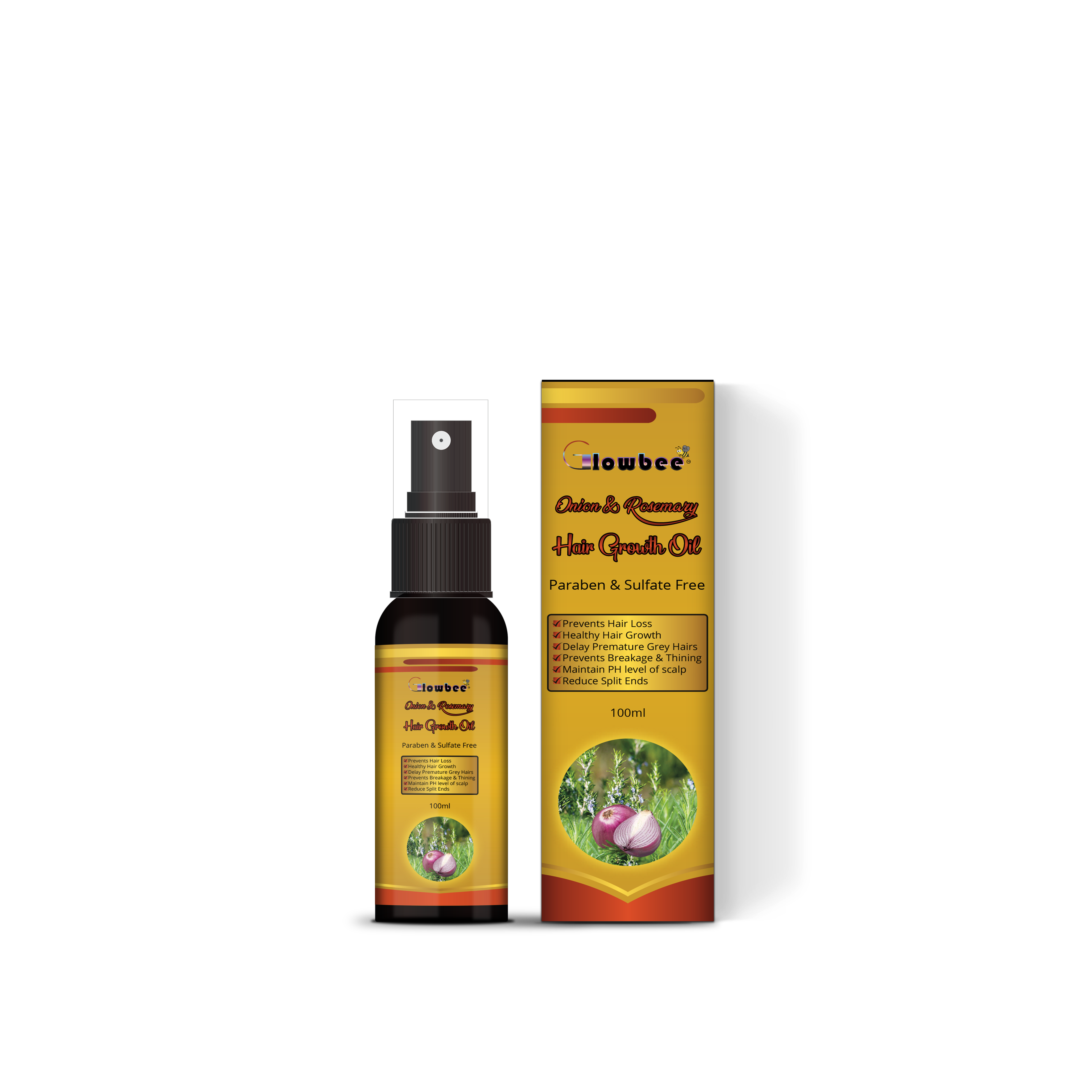 Glowbee Rosmary & Onion Hair Growth Oil Spray/100ml