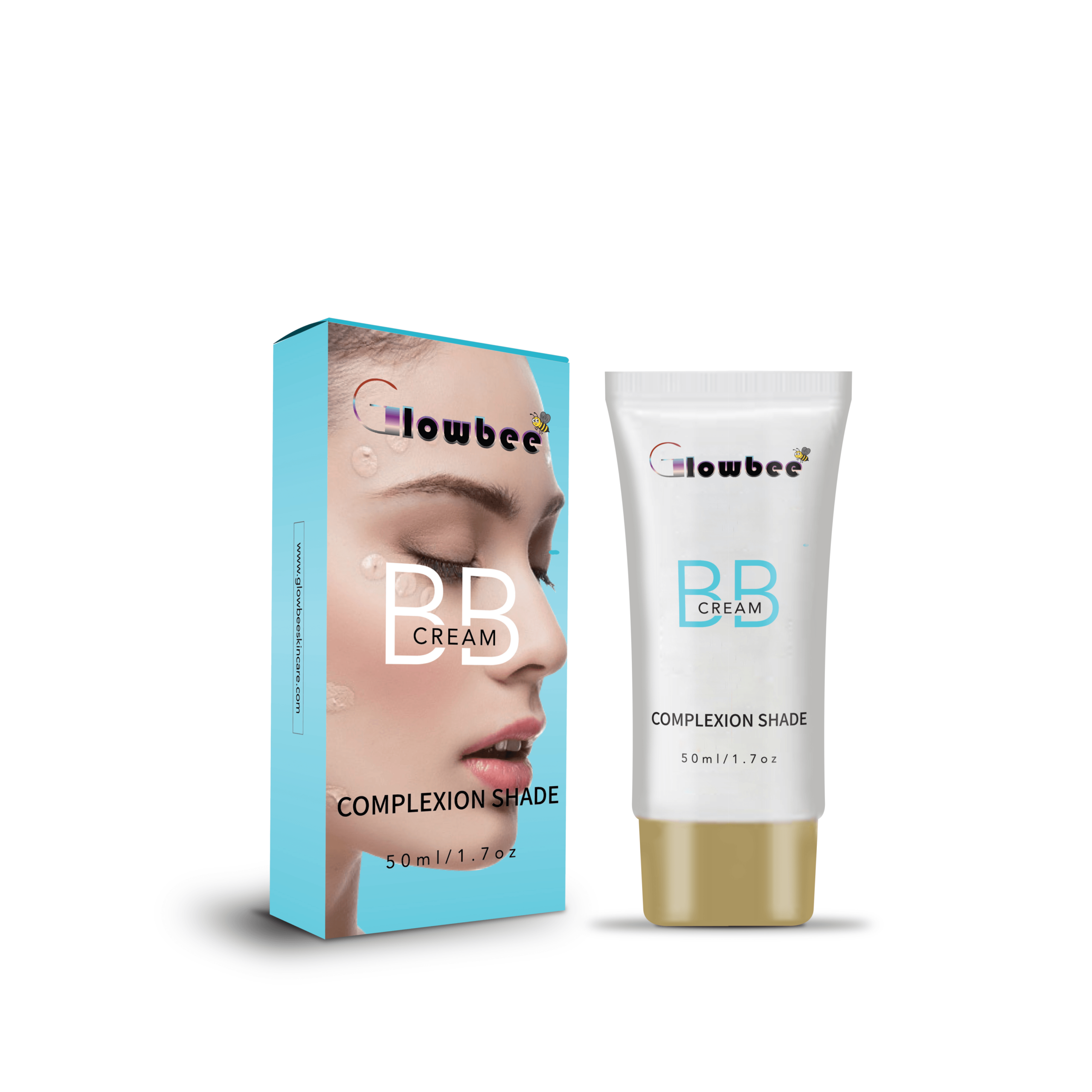 Glowbee BB Cream with Oil-Free Finish , BB Cream Foundation, No Clogged Pores, Evens Skin Tone and Hides Blemishes.